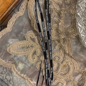 Golden Goose Black Shoelaces with White logo